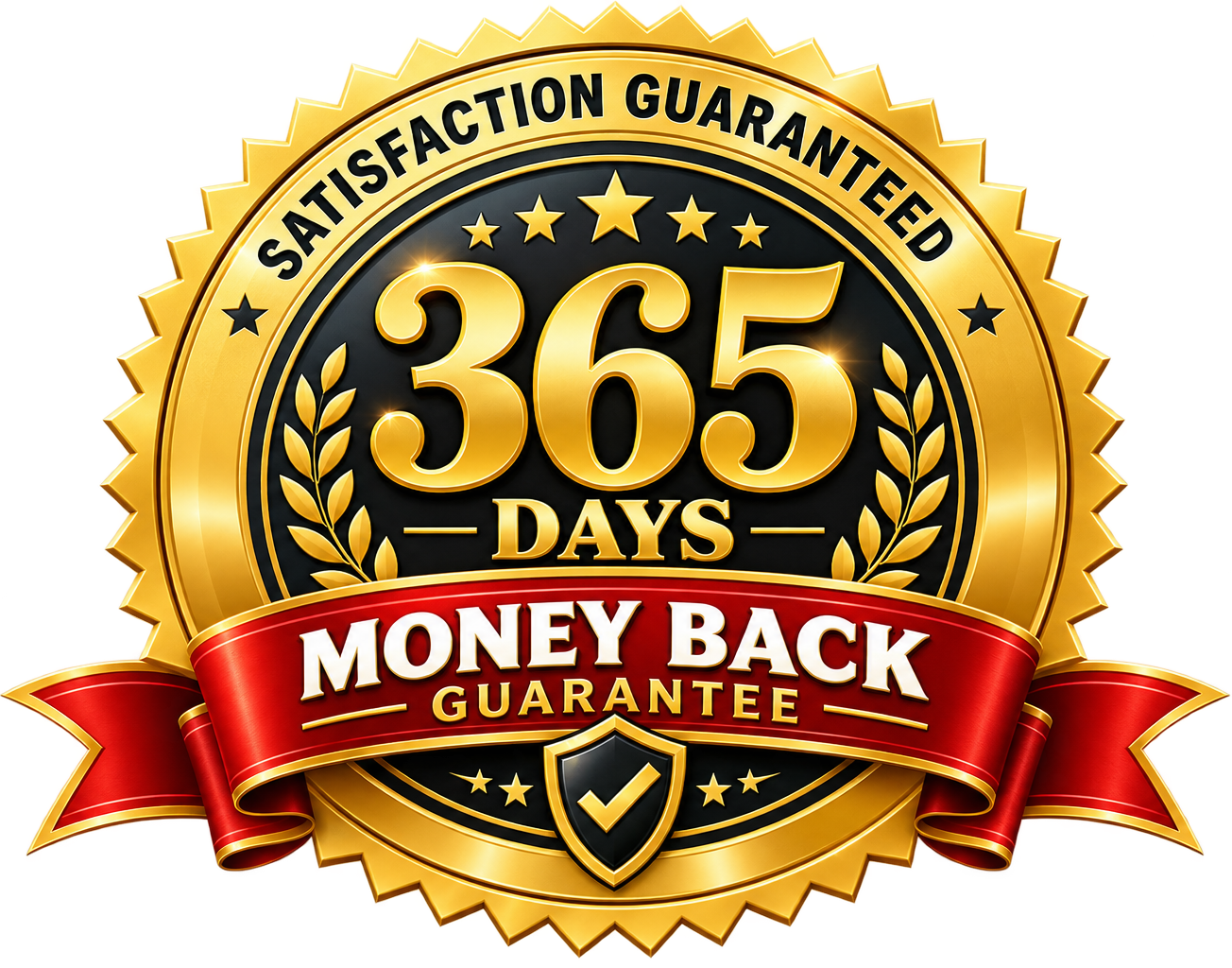 365 days money back guarantee badge